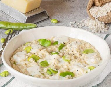 Il risotto fave e crema
