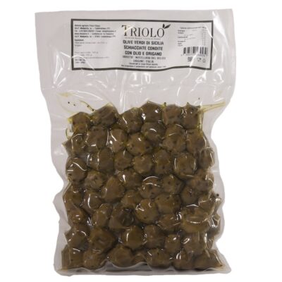 Olive Verdi Condite Con Origano E Olio